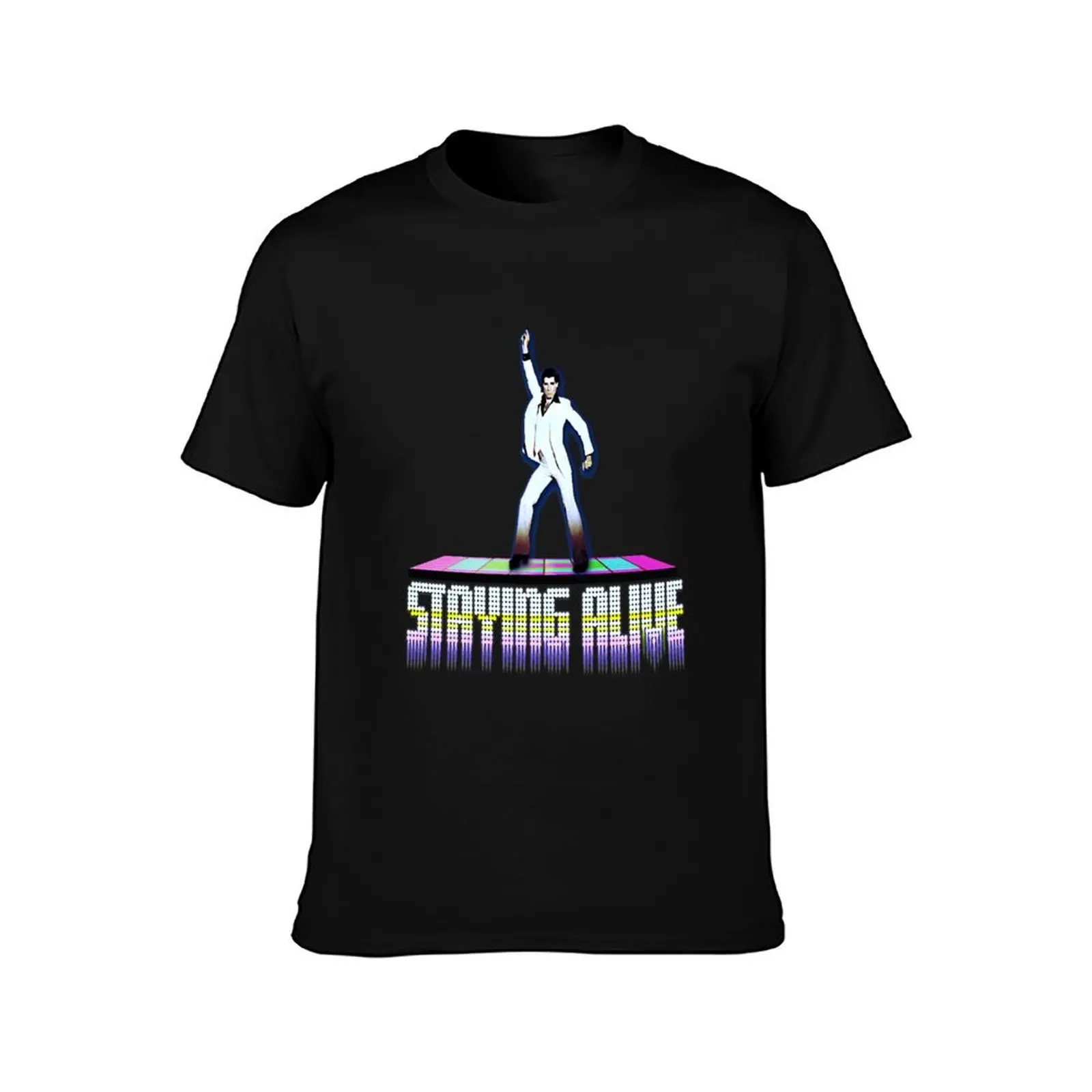 Staying Alive - Saturday Night Fever - John Travolta - Bee Gees T-Shirt, Summer Casual Cotton Tee, Oversized Streetwear Tops