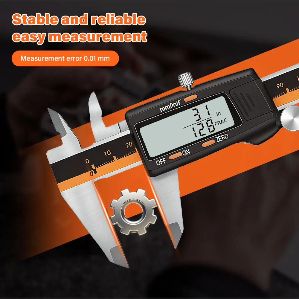 150mm High-Precision Digital Caliper Stainless Steel Vernier Caliper MM/Inch 0.01mm Resolution Ideal for Mechanical Students Use