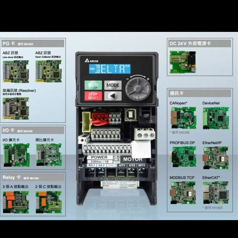 Inverter MS300 Asli Baru Menggantikan VFD9A0MS43ANSAA 380V 3.7KW/VFD13AMS43ANSAA 380V 5.5KW/VFD17AMS43ANSAA 380V 7.5KW