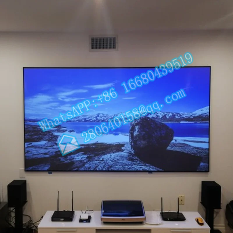 TELON 2022 vendita calda CBSP portatile 120 pollici ALR UST schermo del proiettore a telaio fisso proiezione Laser 4k