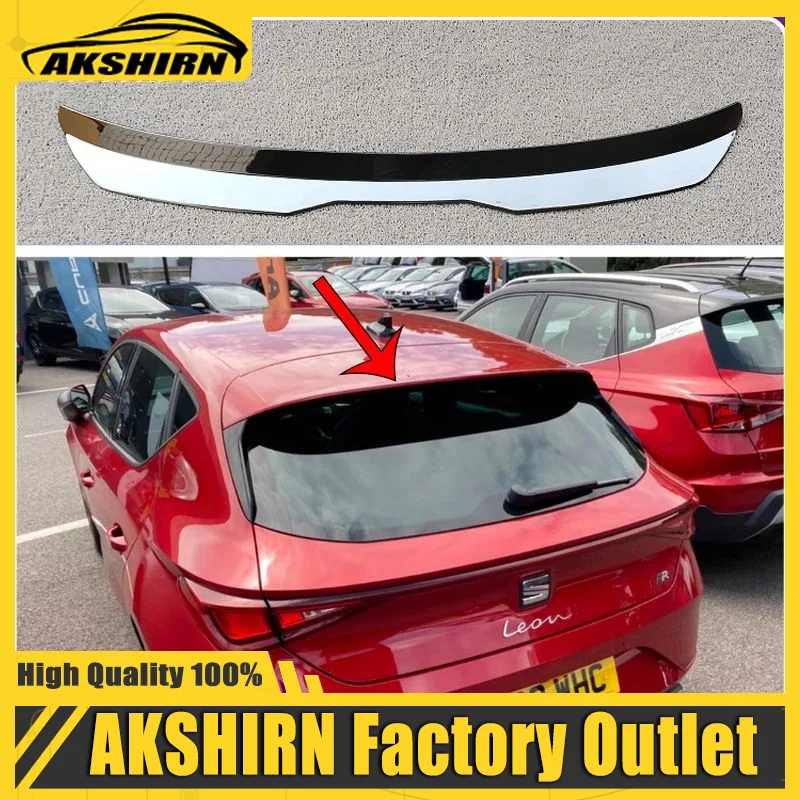 Roof Spoiler Lip Wing for New Seat Leon Mk4 2020 2021 High Quality ABS Plastic Glossy Black Rear Spoiler Extension Car Top Wing