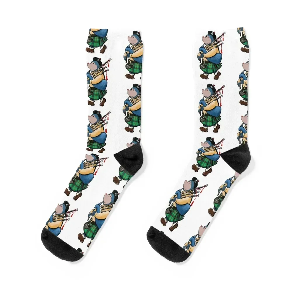 Bagpipe Playing Mole Of Kintyre Socks Stockings man Men's warm winter man Men's Socks Luxury Women's