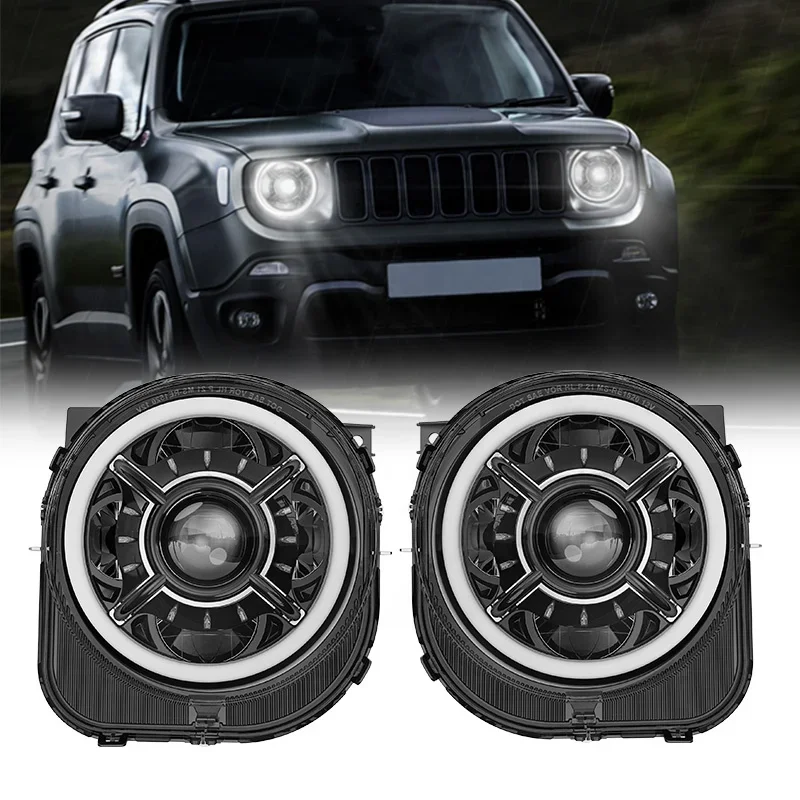 Kit de conversión de faros LED HID, luz de conducción, faro delantero para Jeep Renegade 2015 2016 2017 2018 2020, faros personalizados