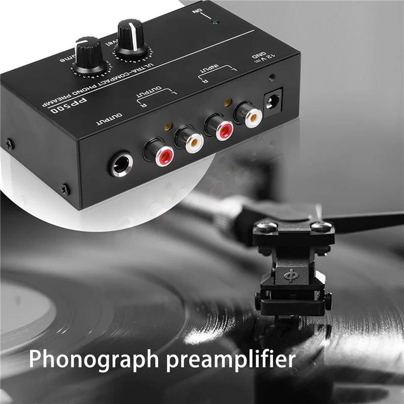 CEA 5X Ultra-Compact Phono Preamp PP500 With Bass Treble Balance Volume Adjustment Pre-Amp Turntable Preamplificador US Plug