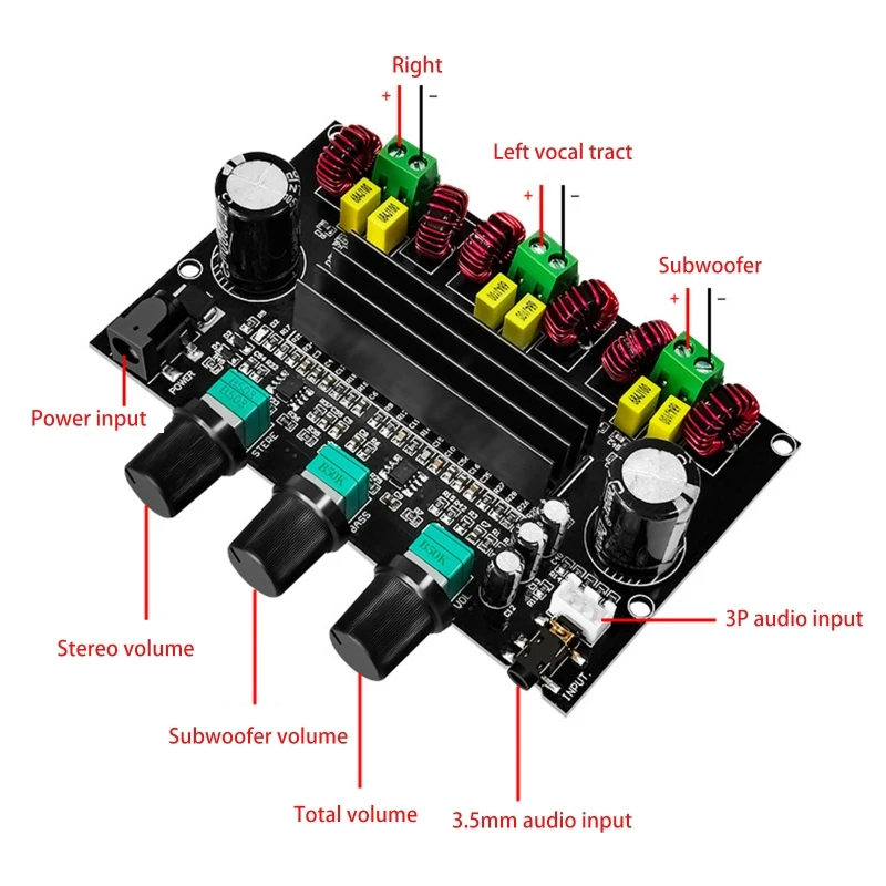 TPA3116D2 2.1 Channel Digital Power Amplifier Board for DC 24V Recommended (Power 12-26V) XH M573 Drop shipping