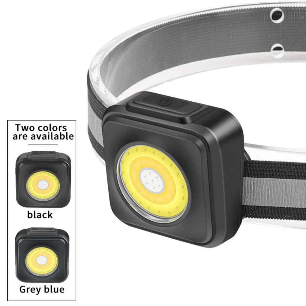 COB Adjustable Lightweight Headlamp Three Light Sources Rechargeable LED Head Torch for Camping Hiking Night Working Lighting