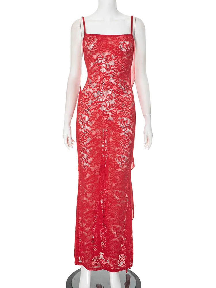 Seltsame Puss Mesh Patchwork Kleid Frauen Sexy Jacquard Backless Ärmellose Lange Band Mitternacht Hipster Coquett Club Party Outfits