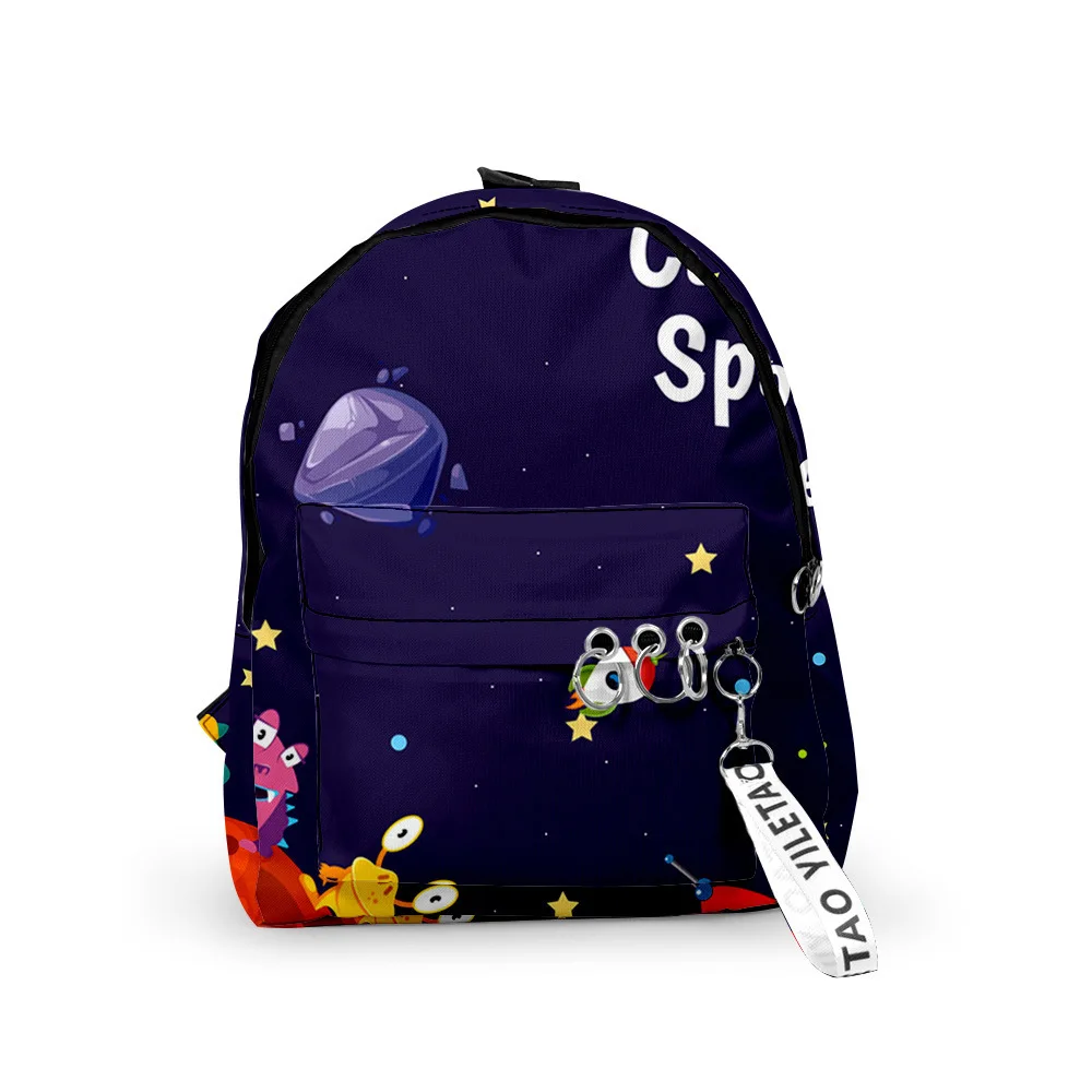 Classic Novelty Planet Space Backpacks Boys/Girls pupil School Bags 3D Print Keychains Oxford Waterproof Cute Small Backpacks