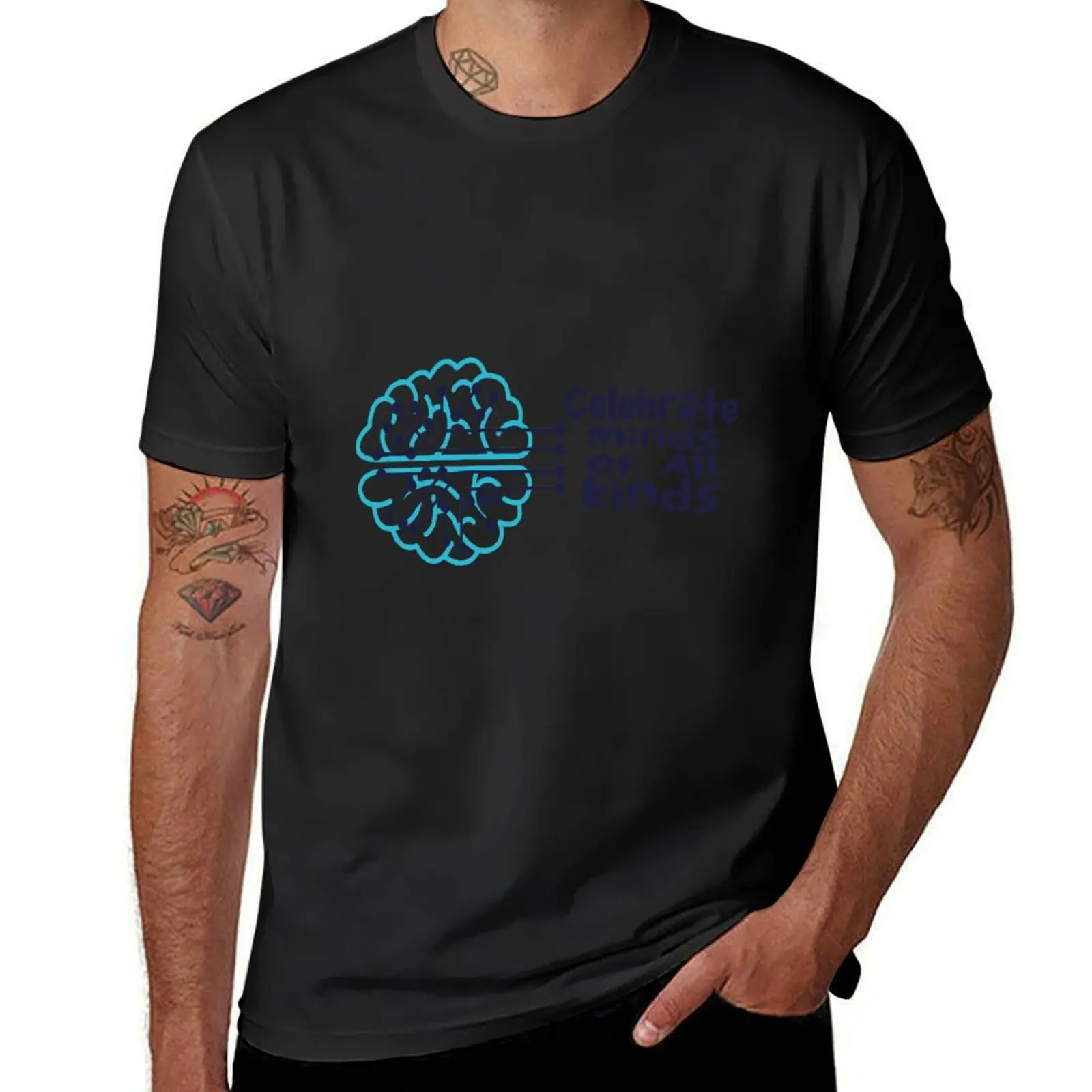 Celebrate Minds Of All Kinds T-Shirt Short sleeve tee summer tops plain t shirts men