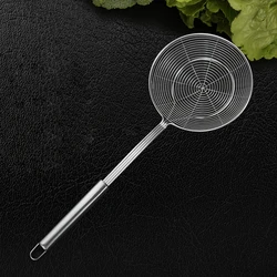 Mestolo per skimmer con colino a ragno in acciaio inossidabile massiccio per cucinare e friggere utensili da cucina colino in filo metallico cucchiaio per colino per pasta