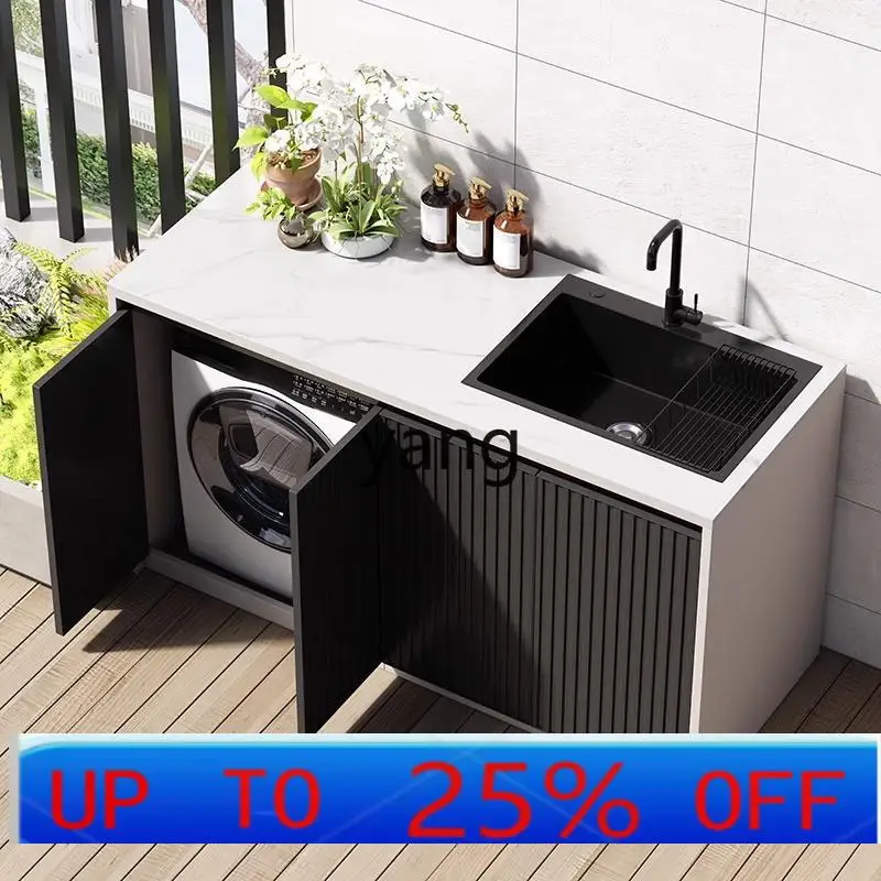 LH   outdoor all-aluminum alloy rock slab laundry cabinet integrated outdoor garden sunscreen washing machine cabinet