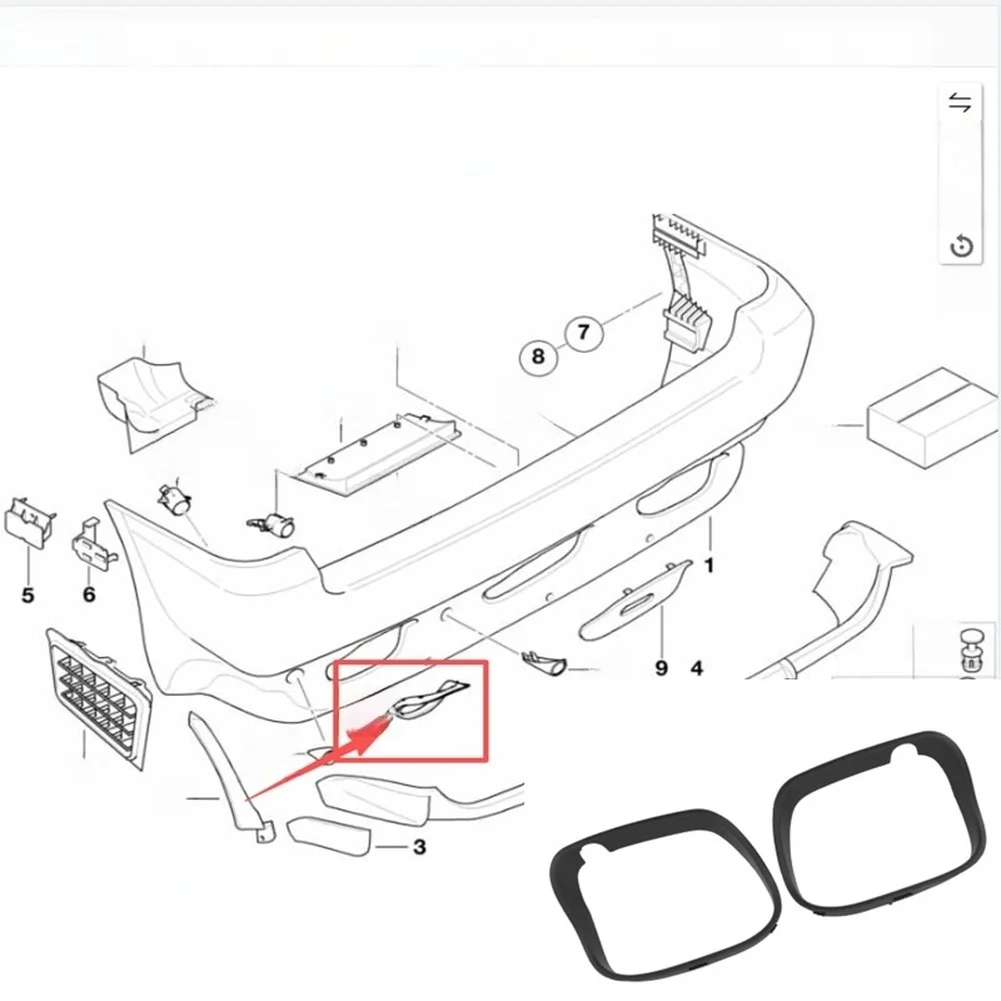 

For BMW X5 SERIES E53 (2000 - 2006) Car Rear Bumper Trim Panel Exhaust Pipe Cover OEM Number:51127010123/51127010124