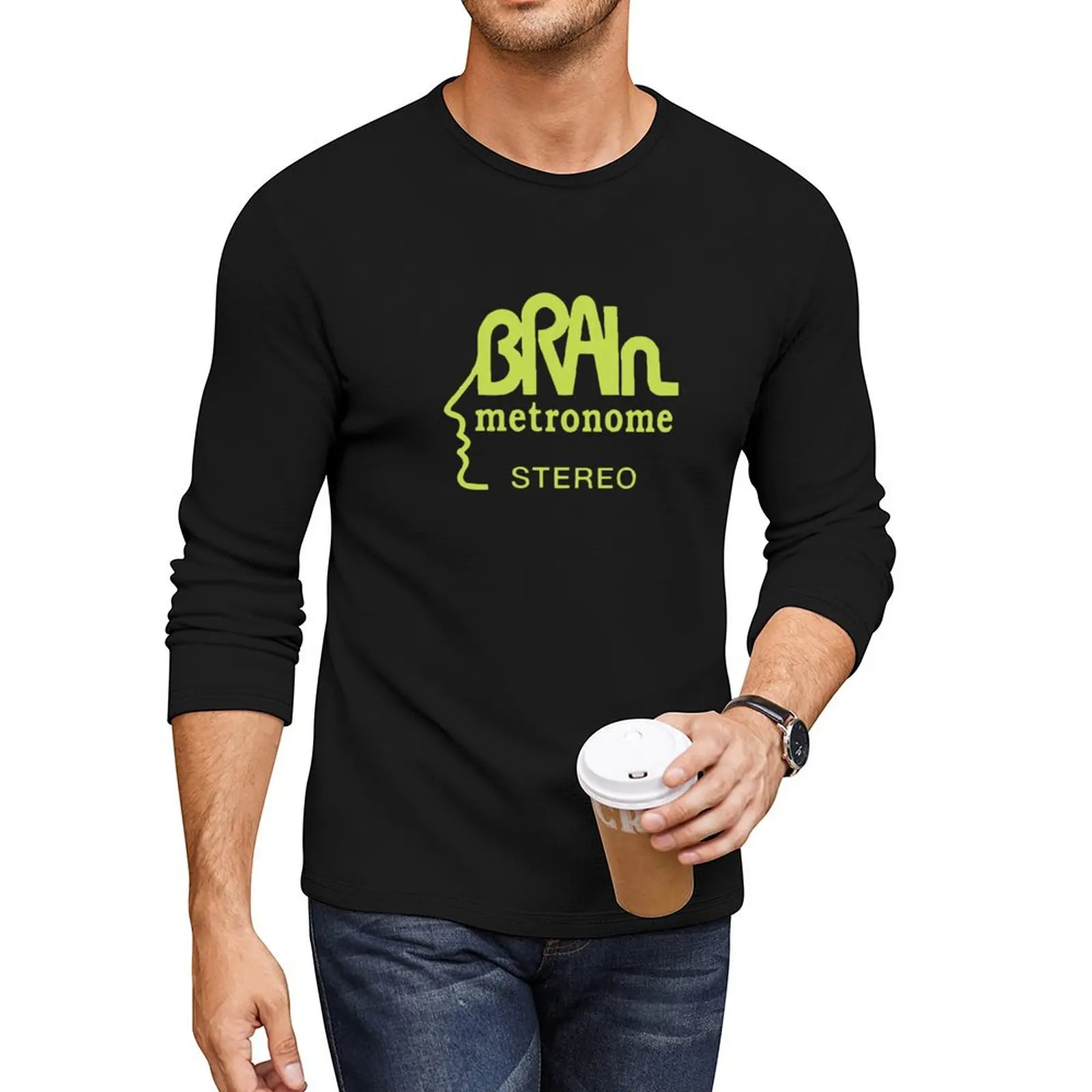 

Brain Records Krautrock Lime Long T-Shirt oversized t shirt t shirt man mens graphic t-shirts pack