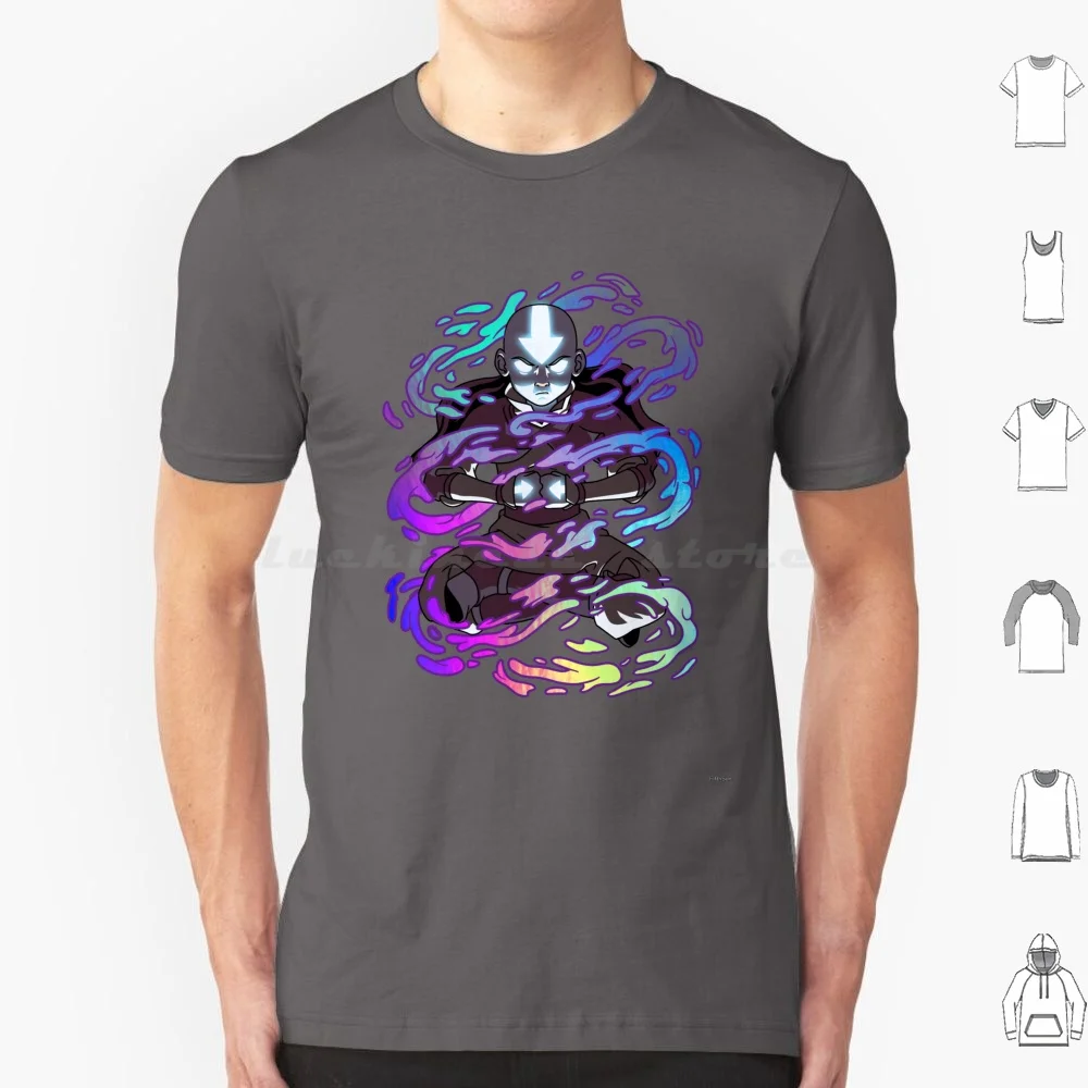 The Last Airbender Aang Rainbow Foil T Shirt Men Women Kids 6xl The Last Airbender Paramount Aang Aang Kanji Fifth Sun