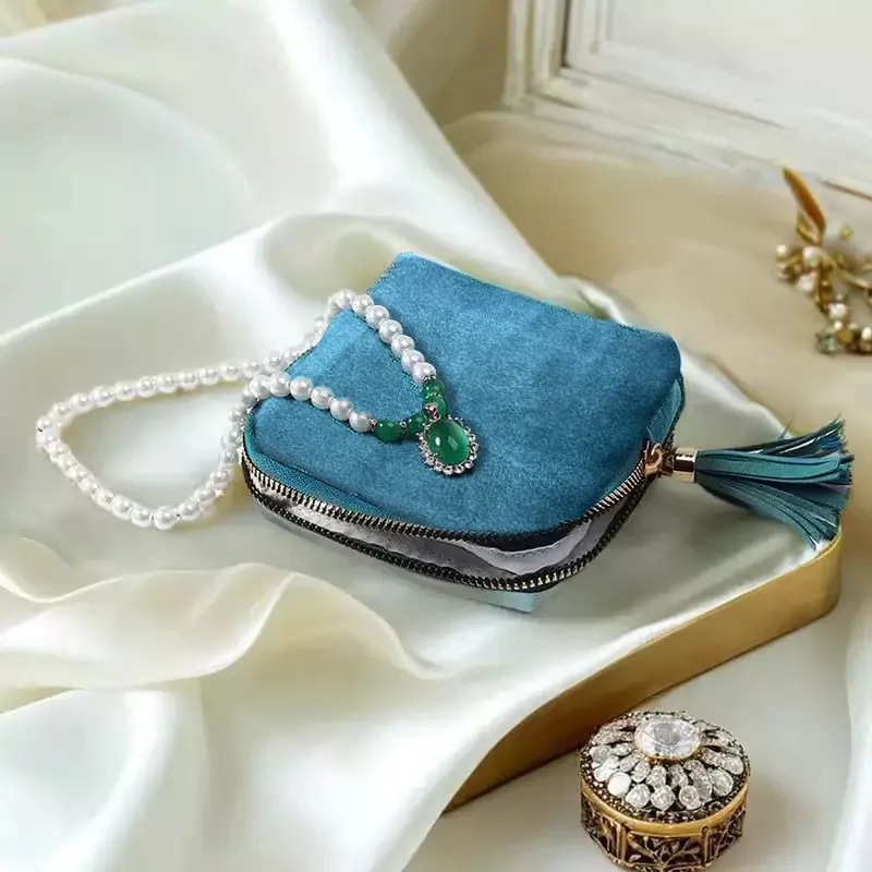 

Five-layer Accessory Zipper Makeup Bag Tassel Storage Bag Ring Necklace Earring Bracelet Jewelry Bag