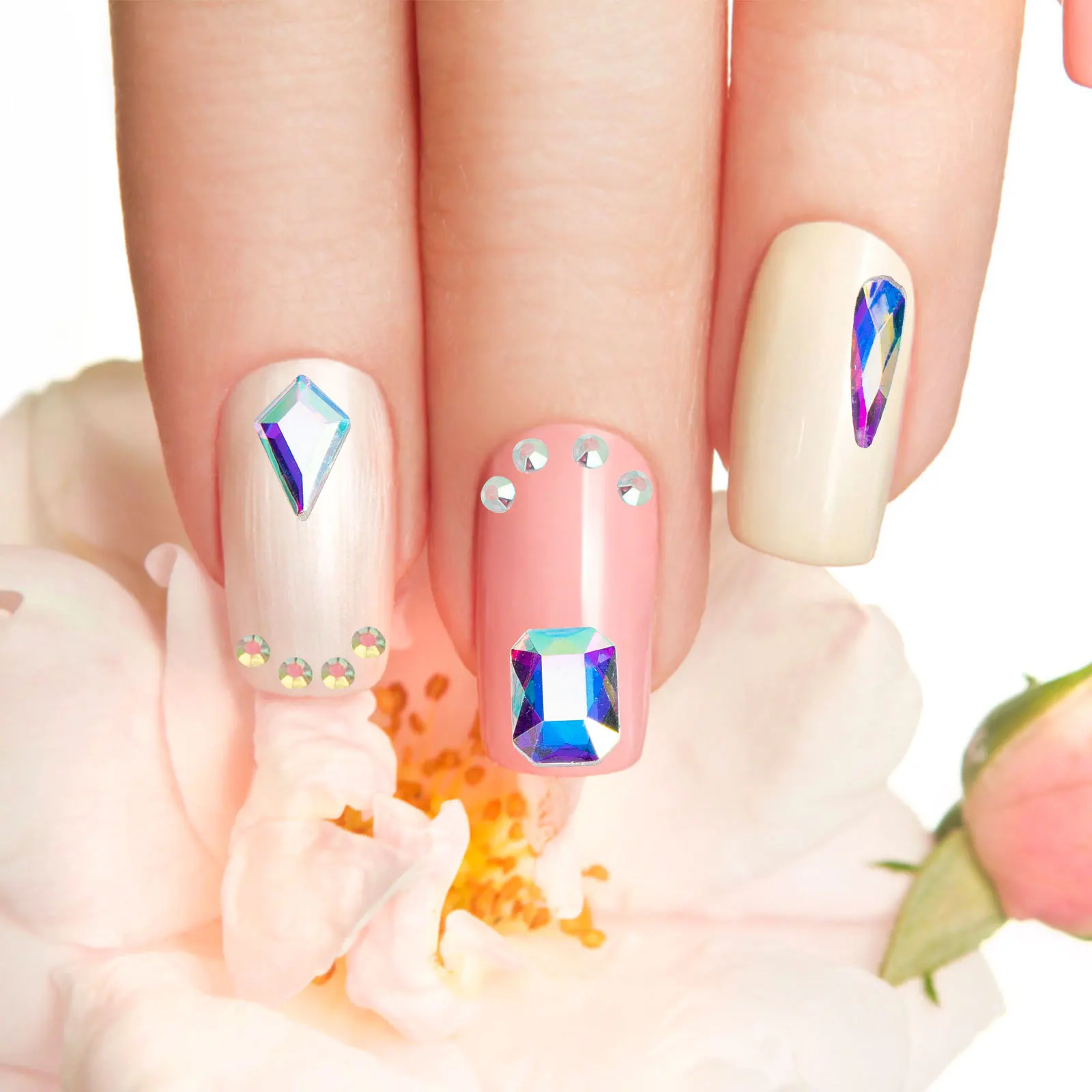 

1 Box Nail Art Decorations Kit Diy Manicure Gems Glass Diamonds For Nails Women Adorable Nail Charms Accessories