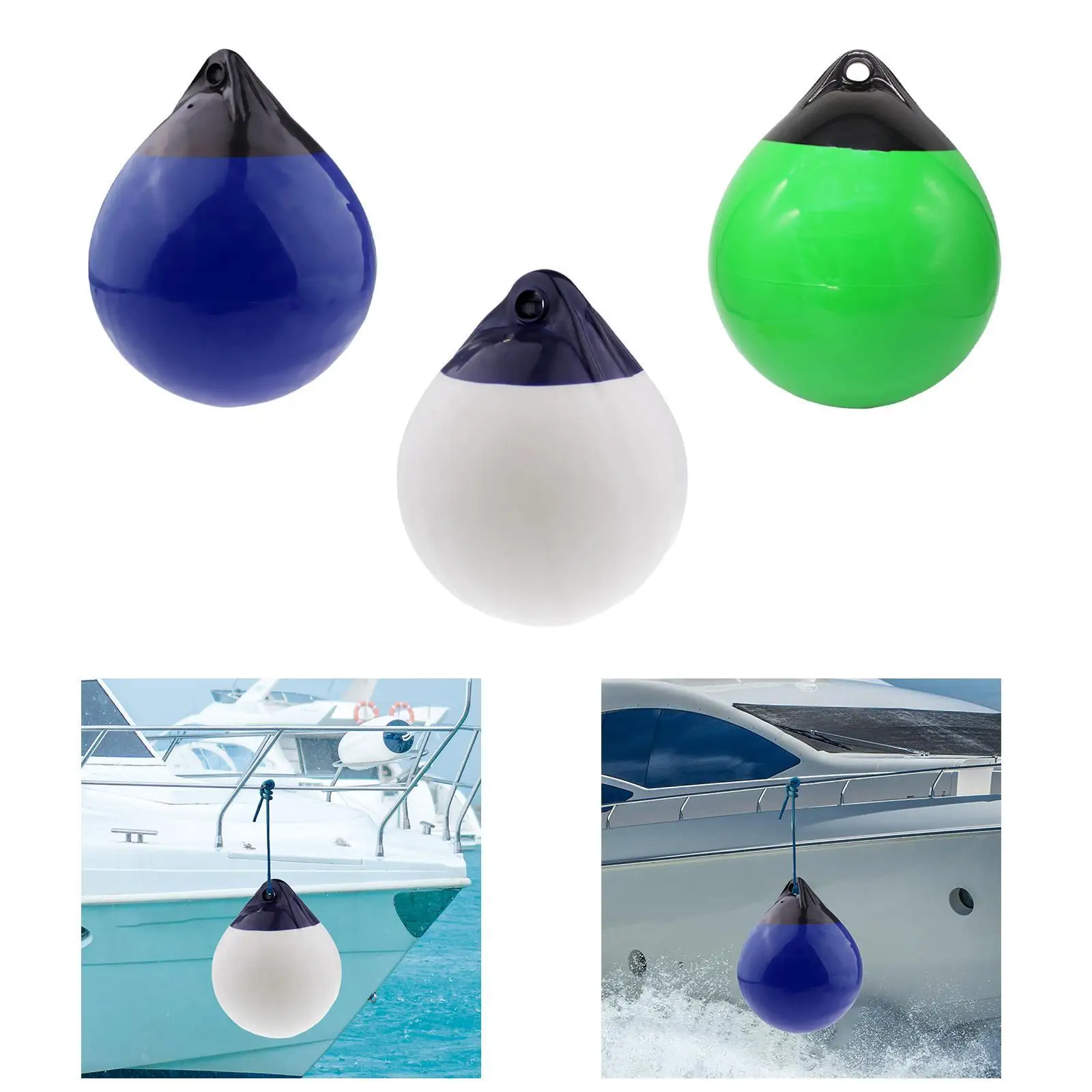 Marine Dock Bumper PVC Inflatable Water Float Boat Fender Buoy Ball Eye Hole Protector for Lake River Boats
