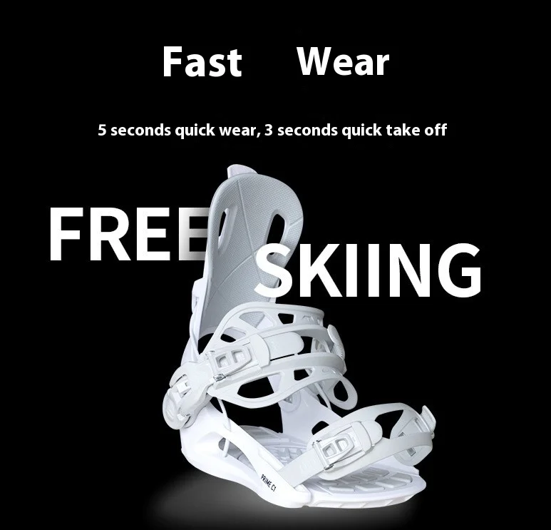All-Mountain Adjustable Snowboard Binding for Beginners Shock Absorbing Snowboard Bindings Ski Quick-release Bindings