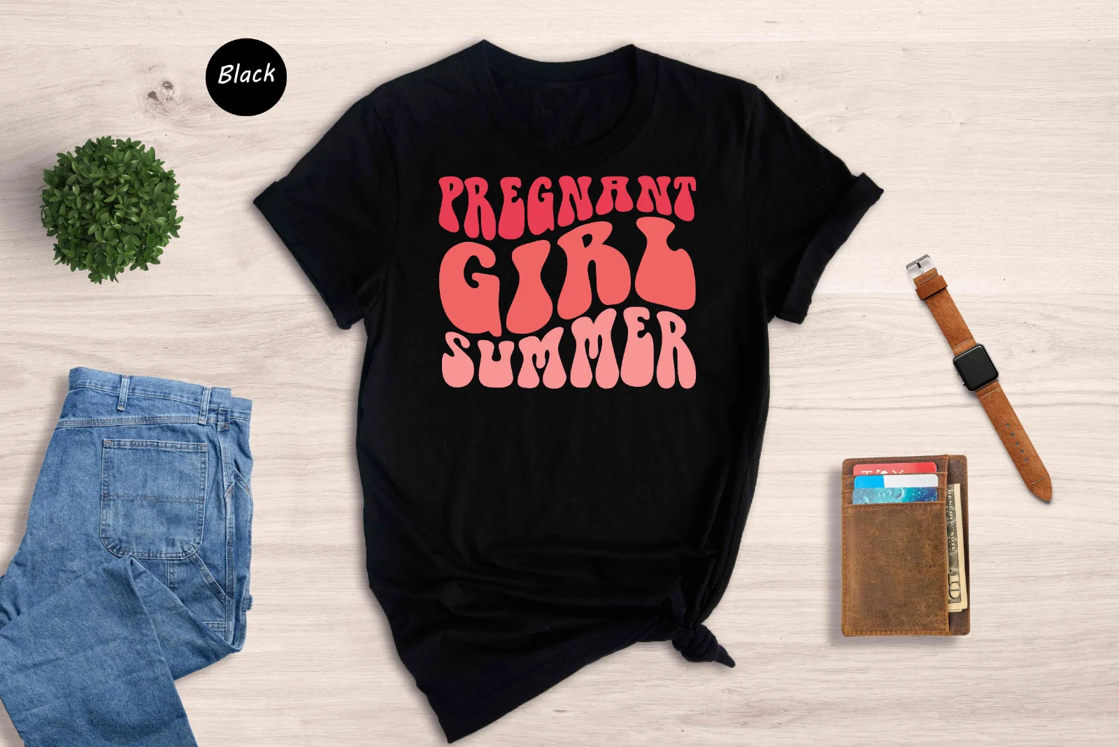 Pregnant Girl Summer T-Shirt, Pregnancy Reveal Shirt, Mom to Be Gifts