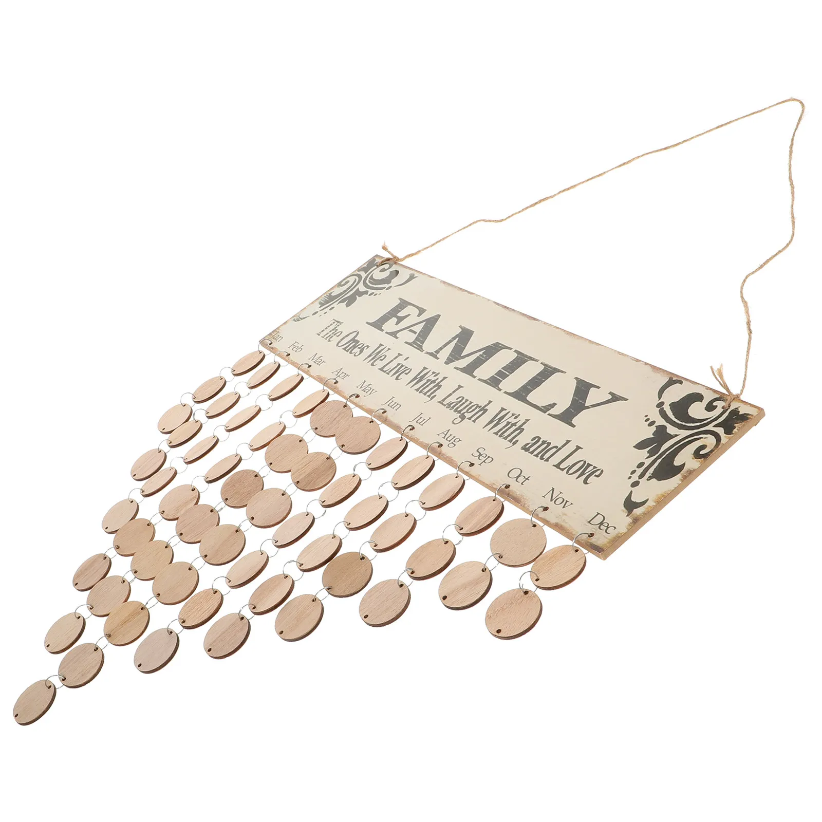 

1 Wooden Plaque 1 Rope 50 Discs 50 Iron Pins Family The Ones with Laugh with Love Birthday Calendar Reminder Wall Decor Wooden