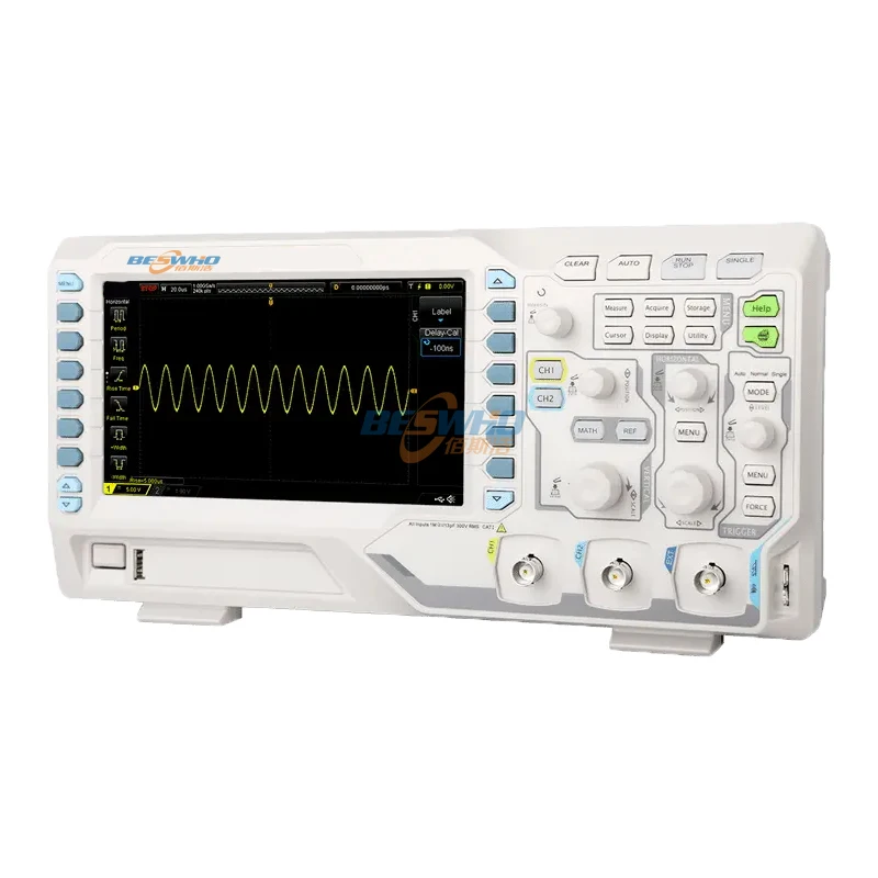 Portable 7-inch Touch Screen Digital Oscilloscope DHO804 with 4PCS 150MHz Probes 70MHz 4-Channel 12Bit High Resolution