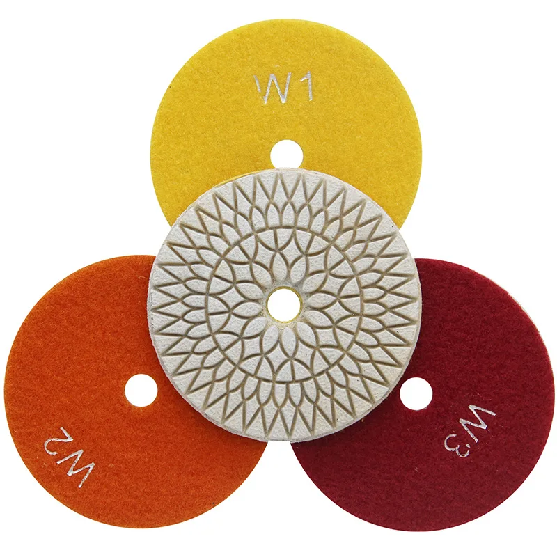 

4Inch Diamond Wet Grinding Pad 3steps Polishing Pad for Stone Granite Marble Mirror Polishing Grinding Wheels for Angle Grinder