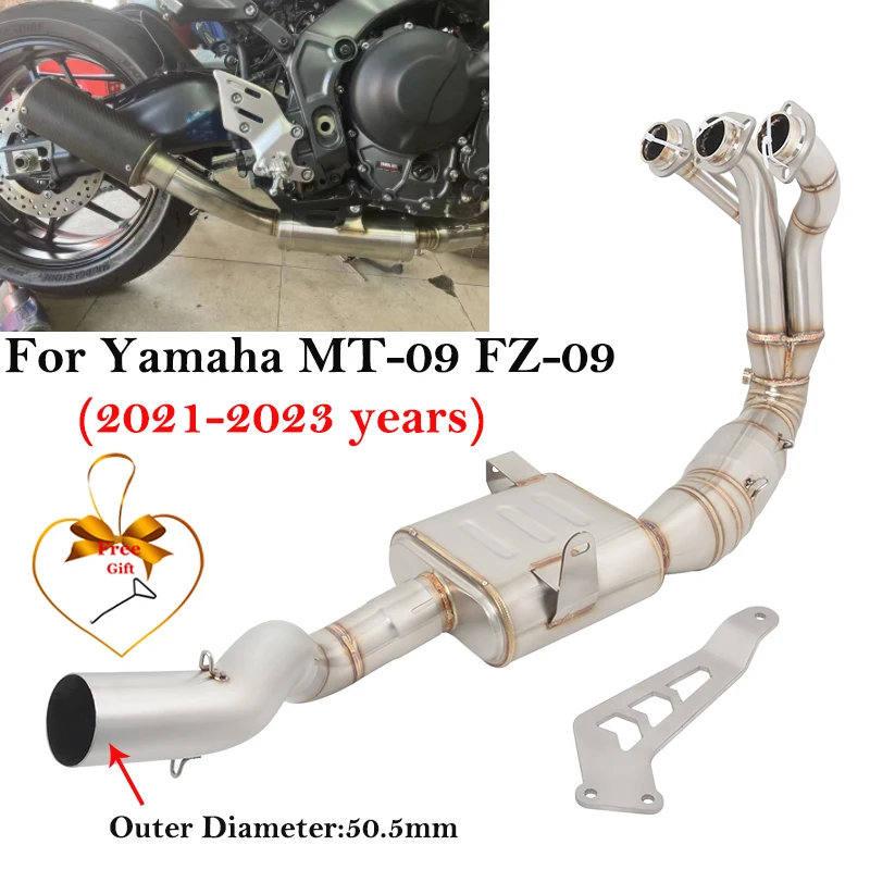 

Motorcycle Exhaust Escape Systems For Yamaha MT-09 MT09 FZ-09 XSR900 2021 2022 2023 Front Middle Link Pipe Connect 51mm Muffler