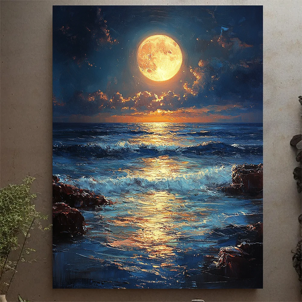 

500/1000/1200/2000PCS Puzzles for Adults Moonlight Ocean Waves,Jigsaw Puzzles Brain Games Gifts Home Decor