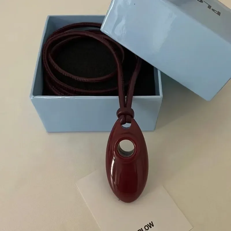 2024 spring and summer new necklace Angola red South Korea Oni ins blogger with the same long water drop sweater chain