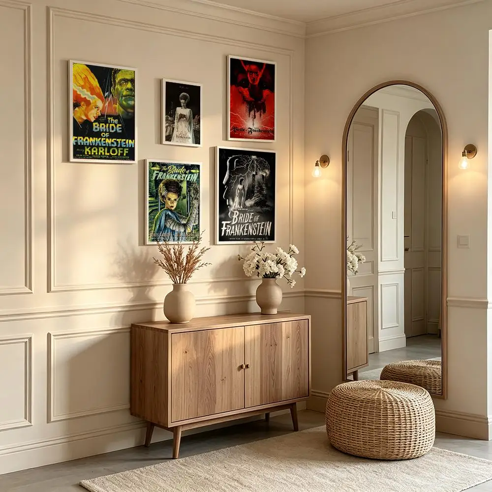 movie Bride of Frankenstein Poster Poster Waterproof HD Unframed Self‑Stick Decor Wall Art for Home Room Decoration Gift