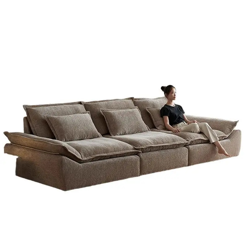 Italian adjustable function sailing sofa, deep straight row, removable chenille fabric sofa