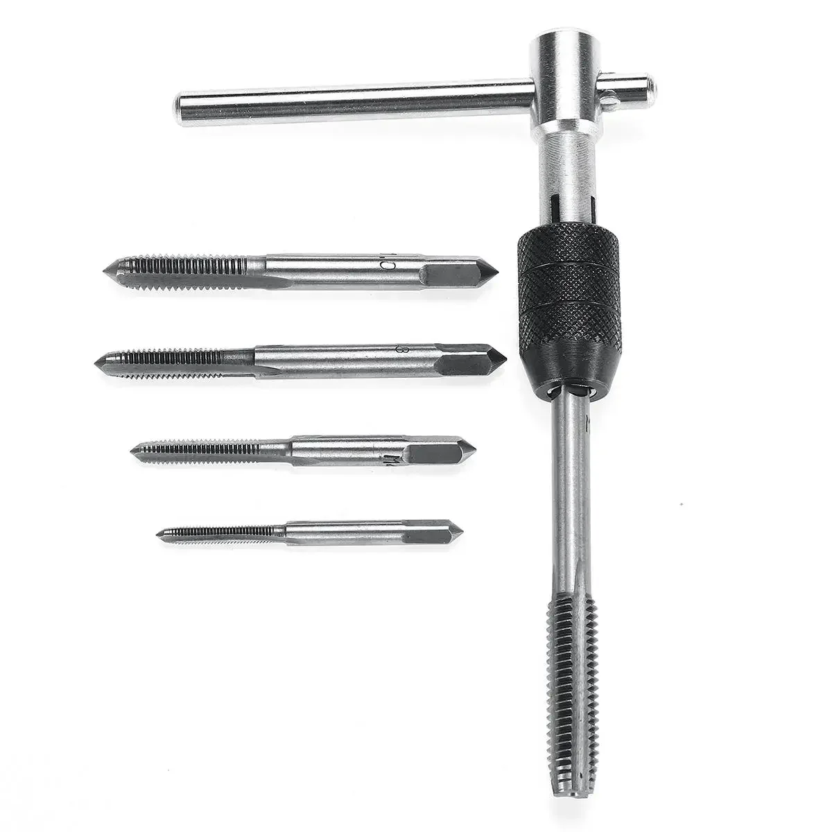 6PCS High-speed Steel Hand M3-8 tap holder Set Metric Combination Tool