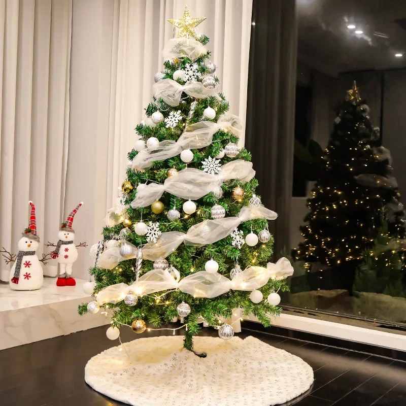 Artificial Christmas Tree PVC Flocking Christmas Tree Hotel Shopping Mall High-end Decoration 1.5m-2.1m