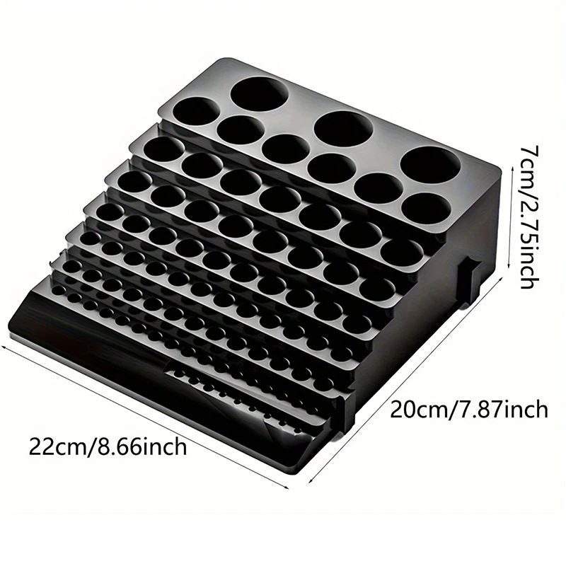 85 Hole Drill Bit Holder Storage Box Workbench Screwdriver Drill Bit Holder Storage Box Suitable for Home Workshop Factory Black