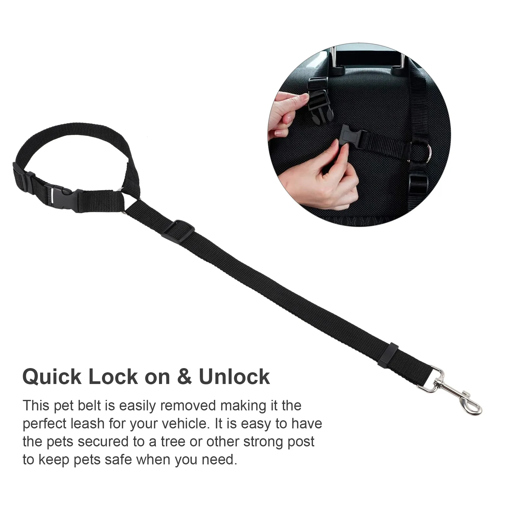 HIM-Dog Cat Pet Safety قابل للتعديل مقعد السيارة حزام لربط الحيوانات الأليفة المقود السفر كليب حزام الرصاص