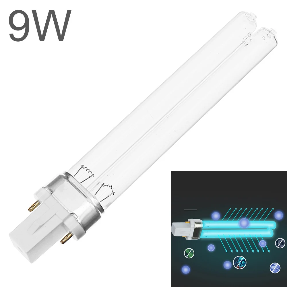 G23 / 2G7 UVC Lamp 253.7nm 254nm Water Air Purification 5W 7W 9W  UVC H Shape Tube