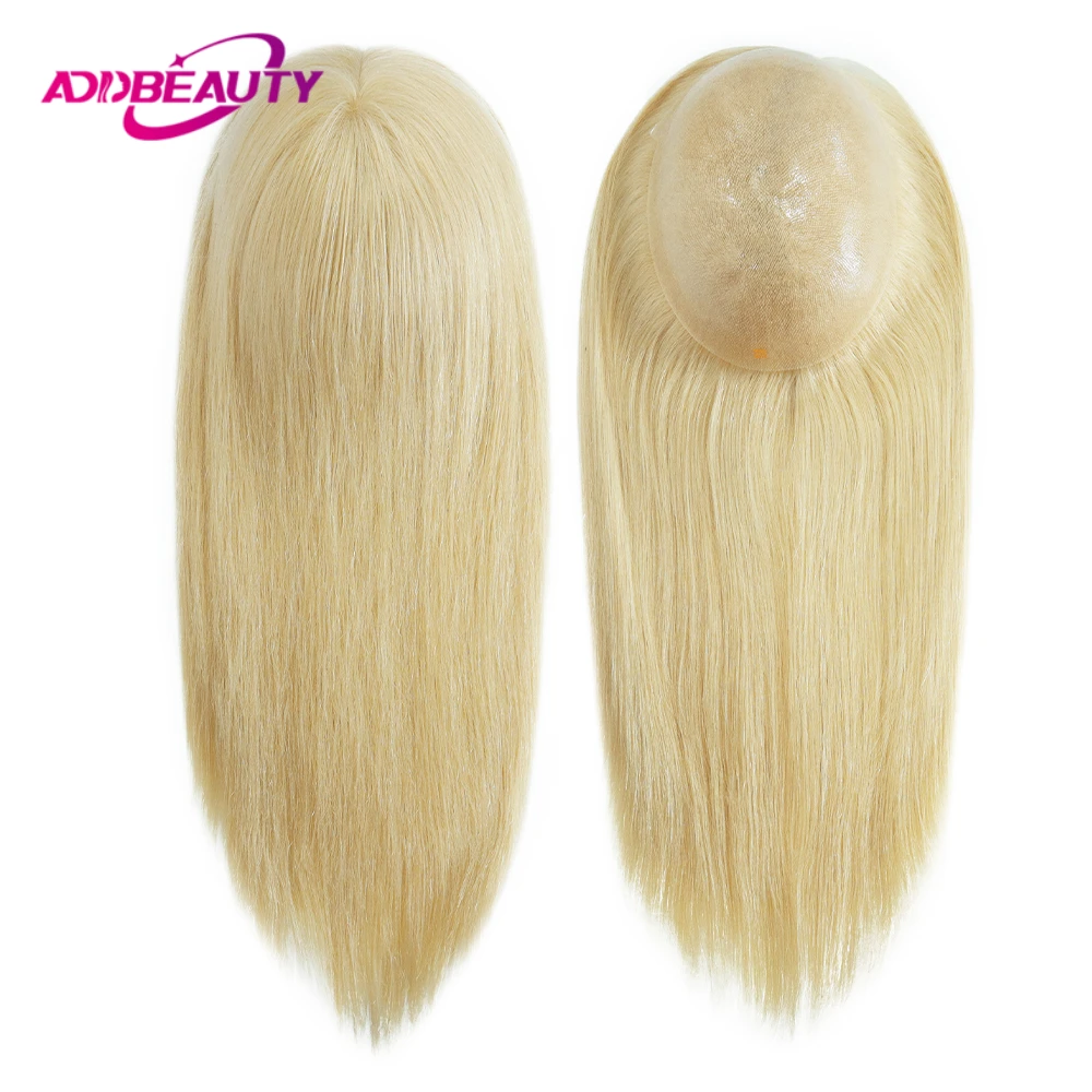 

Addbeauty Women Toupee Full PU Human Remy Hair System 100% Human Hair Wigs Vloop Invisible Human Hair Topper Replacement Natural