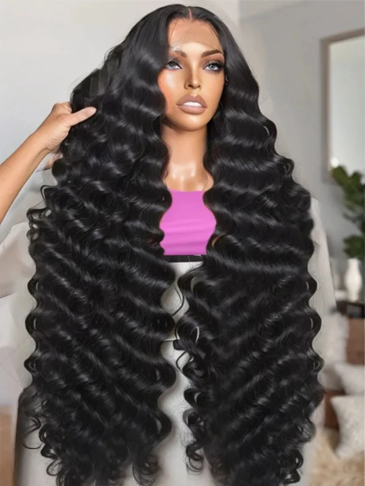 30 40 Inch Loose Deep Wave 13x6 Lace Front Human Hair Wig Brazilian Water Curly 13x4 HD Lace Frontal Wig 230% Density For Women