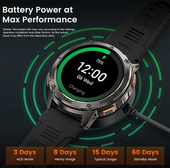 [Hot Selling] KOSPET TANK T3 Smart Watch For Men with Call and Text Digital Fitness Watches AMOLED AI Voice AOD BluetoothTracker 2
