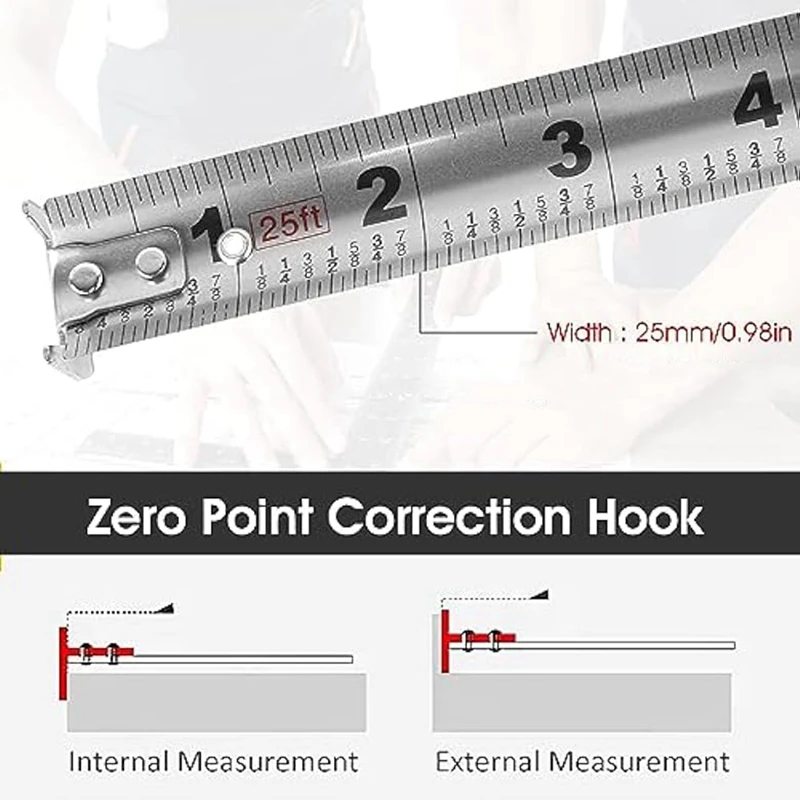 2Pcs Stainless Steel Anti-Corrosion Retractable Metric Ruler,Wear-Resistant Measure Double-Sided Scale Durable