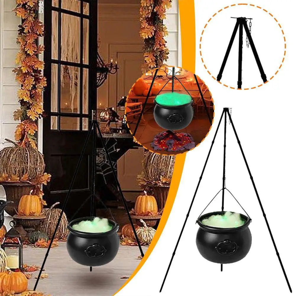 

Halloween Decor Large Witch Cauldron On Tripod With Pocus Bucket Hocus Plastic Garden Party Candy Lights Bowl Decoration Bl E4c5