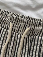 Korean Laid-ba Striped Drapey Casual Pants Women's High-waist Straight Thin Summer Elastic Waist Versatile Long Trousers - Image 4