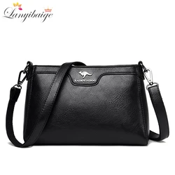 Luxury Genuine Leather Women Messenger Bag Fashion Simplicity Solid Color Cowhide Handbag Ladies Shoulder Crossbody Bags Purses