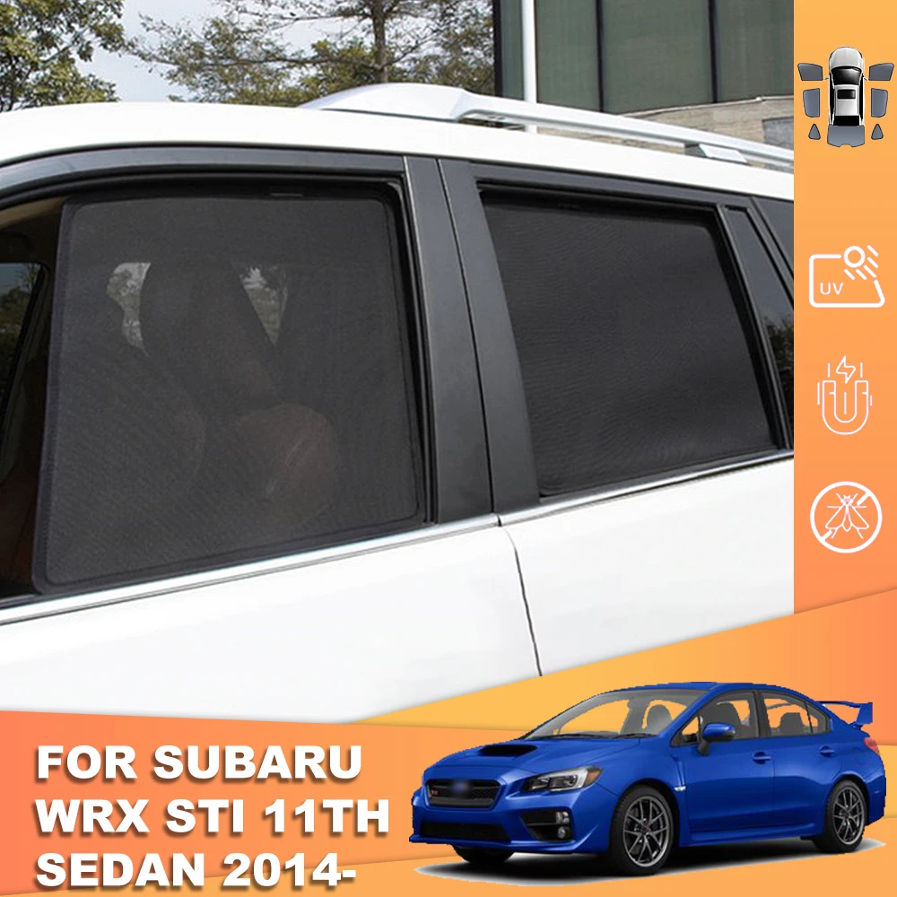 For Subaru WRX STI Sedan 2014-2021 Magnetic Car Sunshade Front Windshield Mesh Frame Curtain Rear Side Window Sun Shade Visor