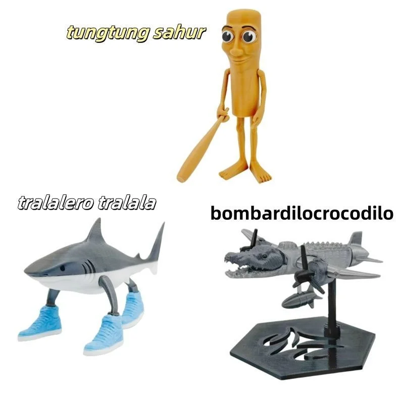 

Tung Tung Tung Sahur Figure Toy Tralalero Tralala Figure Toy Tung Tung Tung Sahur Toy Tralalero Tralala Shark Figurine