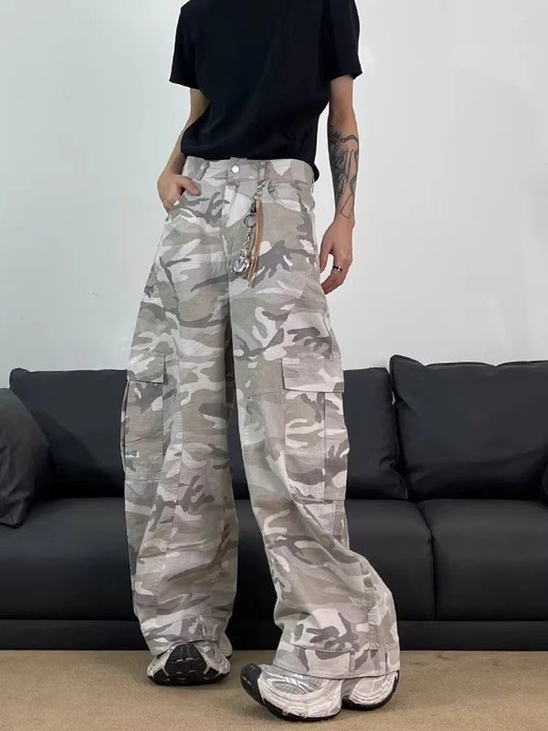 Men's Light Colored Camouflage Pants Spring Sweatpants Retro Casual Street Cool Boy Bottom Male High Waist Thin Trousers