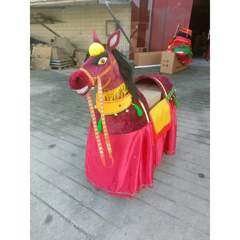 

Donkey dry boat running donkey bamboo red white , white dragon big yangko props dragon dance lion