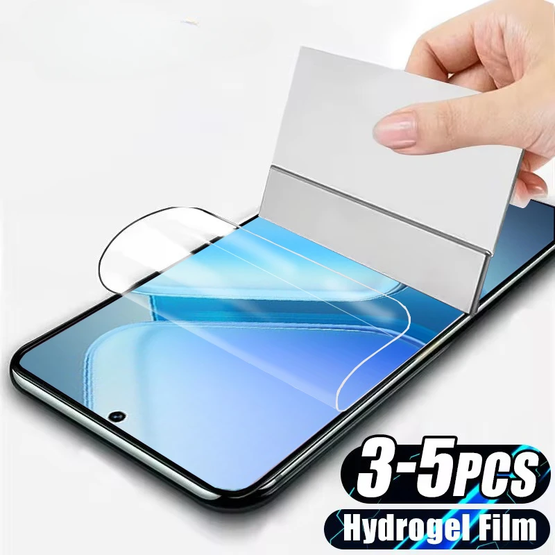 3-5Pcs Hydrogel Film For Vivo iQOO Z9 Turbo Z9X Z8X Z7X Z6X Z5X Screen Protectors For Vivo Y77e Y73t Y52t Y30 Y01 Y02 Not Glass