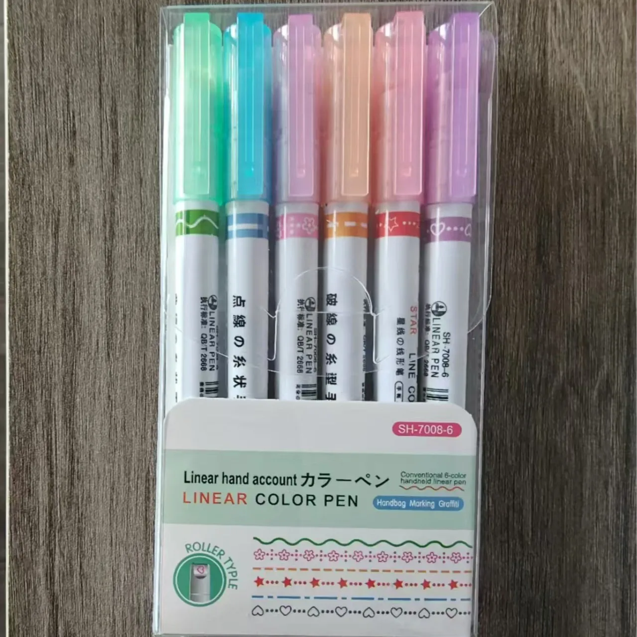 

Creative 6-color Handwriting Book Ribbon Pen - DIY Outline Curve Pen - Student Highlighting Marking Pen