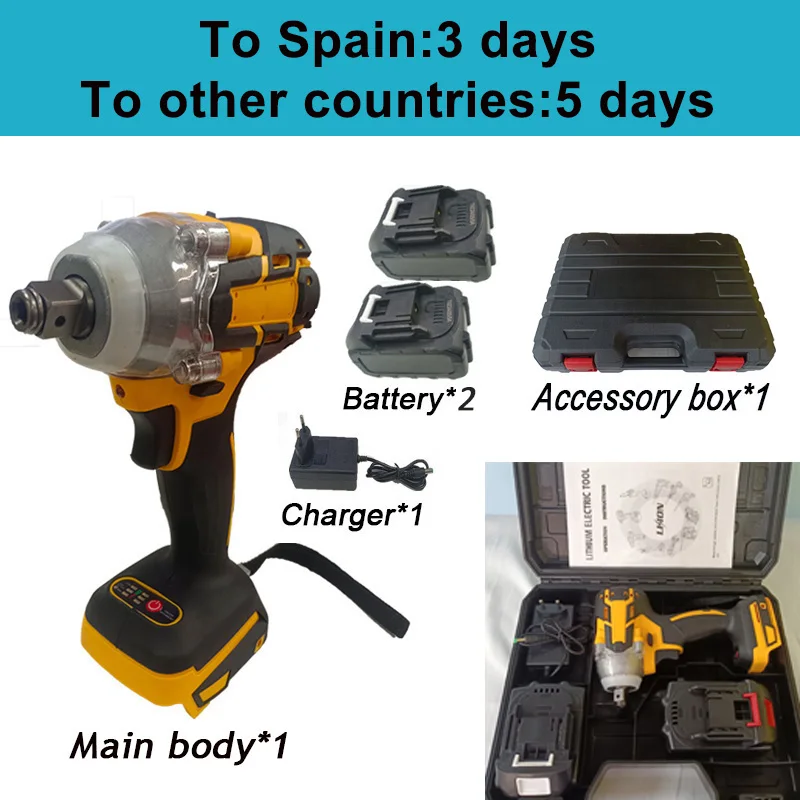 Fast Logistics Brushless Electric Wrench Cordless Electric Wrench It Only Takes 3 Days To Spain And 5 Days To Other Countries